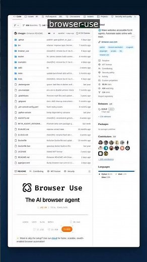 98K+ Stars • AI Automation | Browser Use — AI Web Tasks Made Simple #shorts
