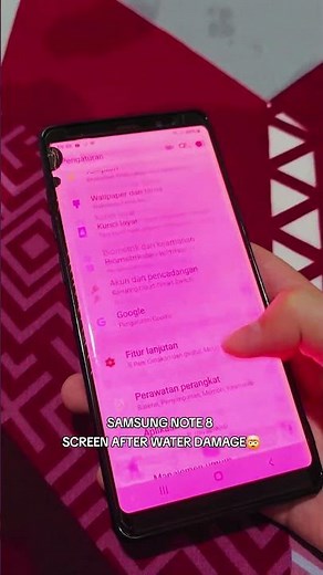 SAMSUNG NOTE 8 SCREEN AFTER WATER DAMAGE🤯 #samsung #damage #screen