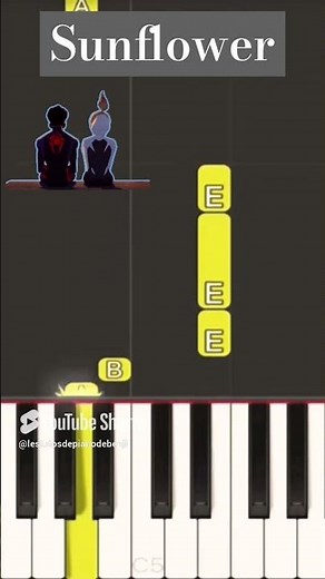 Sunflower - Post Malone - EASY Piano Tutorial For beginners