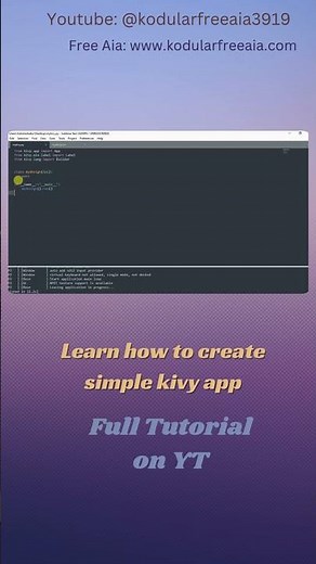 Simple Kivy App: Learn how to write basic kivy structure #kivy #python #kivypython #programming