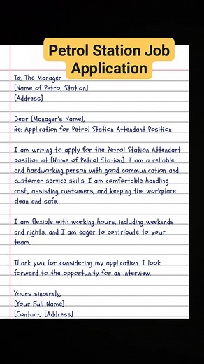 87K views · 298 reactions | Job application letter writing idea part_76 #job #jobapplication #petrolstationjob | English Class | Facebook