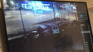 Surveillance video shows the moment police say a driver ran a red light this morning at 43rd & Good Hope and was hit by a Milwaukee County truck. | WISN 12 NEWS