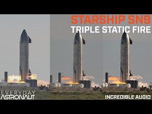 SpaceX Starship SN9 Triple Static Fire!!! [Slow Mo 4K]