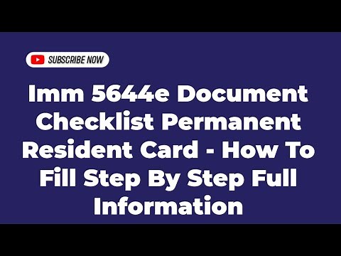 Imm 5644e Document Checklist Permanent Resident Card - How To Fill Step By Step Full Information