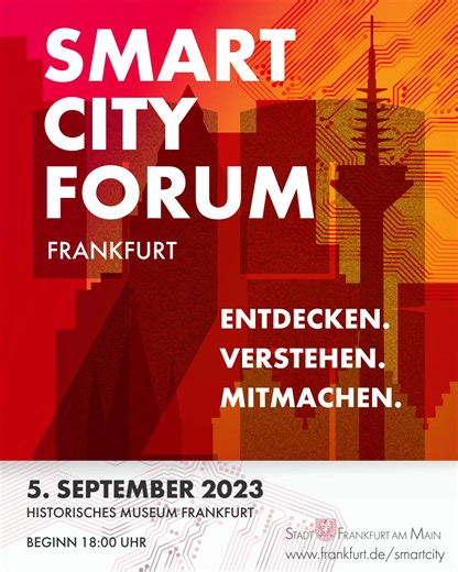Das jährliche Gipfeltreffen zum Thema #SmartCity rückt näher! 📆 Wo ist Frankfurt schon digitaler und smarter geworden – und welche Zukunftsprojekte sind noch möglich oder bereits geplant? 👩‍💻 🤳 Beim „Smart City Forum Frankfurt 2023“ bringen wir euch auf den neusten Stand. Jetzt anmelden! 👉 https://t1p.de/0lo40 | FRANKFURT.de