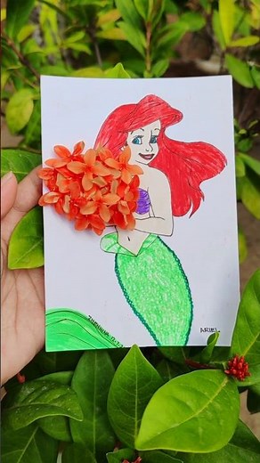 Ariel the Mermaid 🥰 #ariel #mermaid #satisfying #artwork #zhenhina #shorts #artfashion #flowers #yt