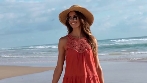 SHIBEVER Womens Dresses Summer Casual Hollow Out Halter Dresses Sleeveless A-Line Tiered Swing Sundress Beach Vacation Mini Dress for Womens Clothes Lace Crochet Babydoll Dresses