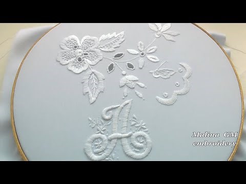 HAND EMBROIDERY: monogram "A" Easy Satin stitch