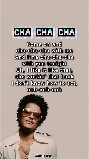 SING ALONG CHA CHA CHA🐥|BRUNO MARS|PLEASE SUBSCRIBE FOR MORE💗#englishlyrics#brunomars#songlyrics#new