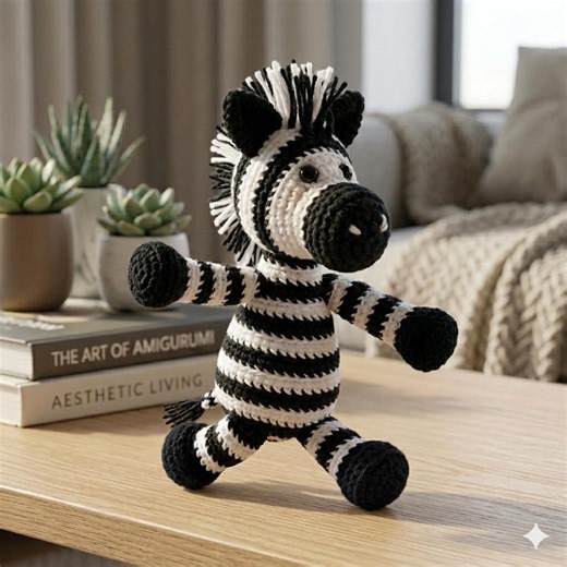 Zebra Crochet Pattern PDF, Cute Amigurumi Zebra Plush Tutorial, Beginner Friendly Stuffed Animal, DIY Safari Toy Download - Etsy