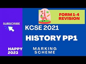 KCSE 2021 HISTORY PAPER 1 - marking scheme