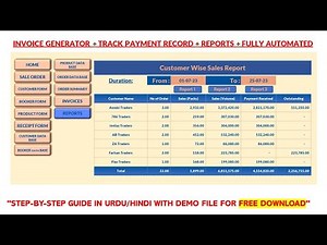 How to Create an Automated Invoice Generator with Payment Tracking, Reports | Part 5 #excelsteps