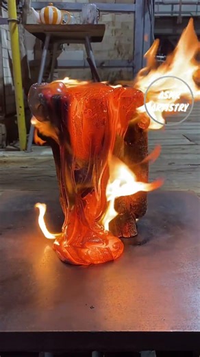 1100°C Molten Glass Poured on Wood — Epic Fire Experiment by Krystof (Must-See Reaction)