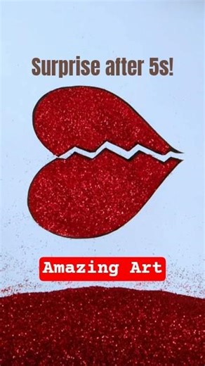 Broken Heart 💔 Glitter Painting | Satisfying Art Shorts #shorts
