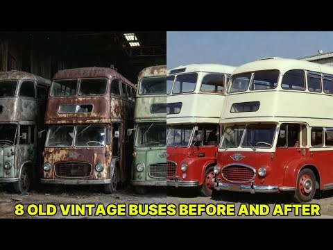 8 Old Vintage Buses Before And After | Old & New Cars | #anime #automobile #car #cartok #viral #fyp