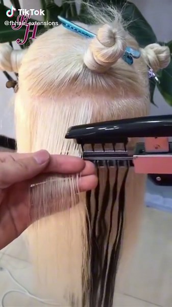 FH beautiful 6D hair extensions installation #fh #fhhair #hairvendor #hairvendor #fhfactory #6dhair #goodhair #tiktok