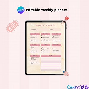 Weekly Schedule Landscape, Printable Weekly Planner, Week at a Glance, Weekly Agenda, Desk Planner, Weekly to Do List - Etsy Canada