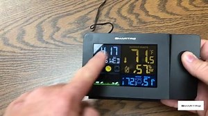 SMARTRO SC91 Projektionswecker für Schlafzimmer mit Wetterstation, Innen-Außenthermometer, Temperatur-Luftfeuchtigkeits-Monitor-Anzeige Hygrometer