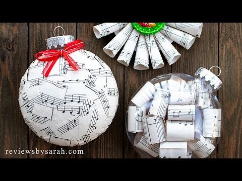How to Make Sheet Music Ornaments for Christmas - Good for Musicians