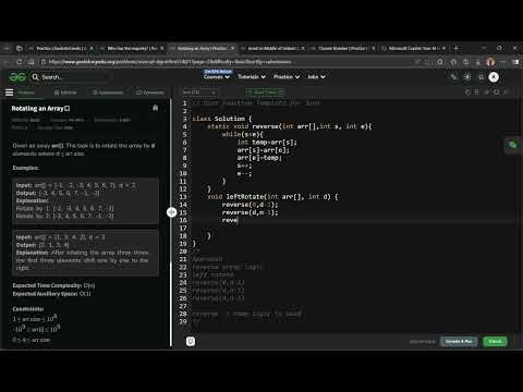 Rotating an Array - Basic - GeeksforGeeks