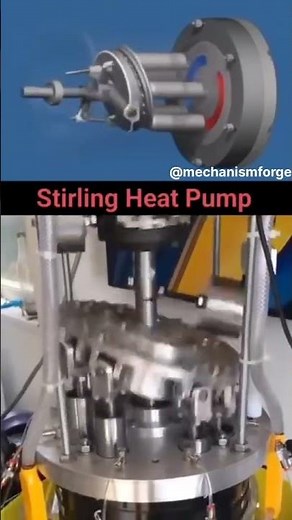 How a Stirling Heat Pump Works! 🌡️ (3D vs. Real) #shorts
