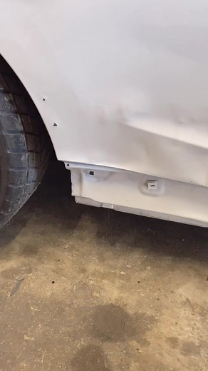 Popping out dents with a football! Going to get some small air wedges to do the rest. #diy #doityourselfchallenge_ #fyp #foryoupage