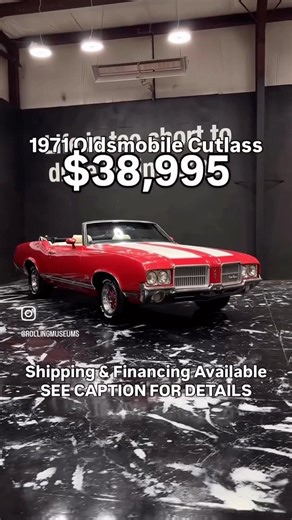 1971 Oldsmobile Cutlass $38,995 #cutlass #oldsmobile #rollingmuseums #oldscutlass