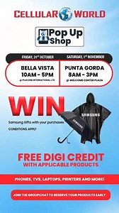 2.1K views · 229 reactions | This Friday, Oct 31st, and Saturday, Nov 1st, we're bringing the best technology to you!  Don't travel far for your favorite products because we'll be at Bella Vista and Punta Gorda.  If you've been looking for smartphones, tablets, laptops, printers, TVs, and more, this is your chance! ✨ Send us a message to reserve your products! | Cellular World Belize | Facebook