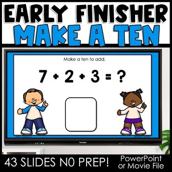 Adding Three Addends Make a Ten to Add Math Centers 1st Grade No Prep