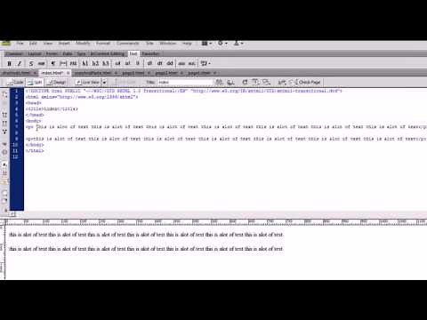 Dreamweaver CS4 Tutorial - 5 - Editing Text