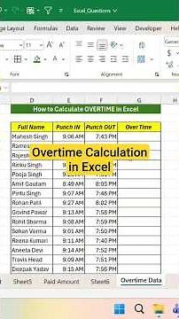 Overtime Calculation in Excel! | TEXT & MOD Formula |