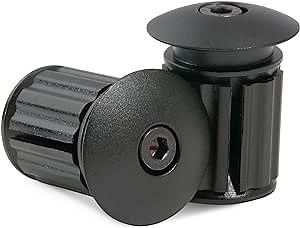 Domain Cycling - Handlebar End Plugs - Expanding, Aluminum and Adjustable Handlebar Bike Bar Ends for Road, Mountain, BMX, MTB Bicycle - 2 Set Plug or Cap for Bike Bars (Black)