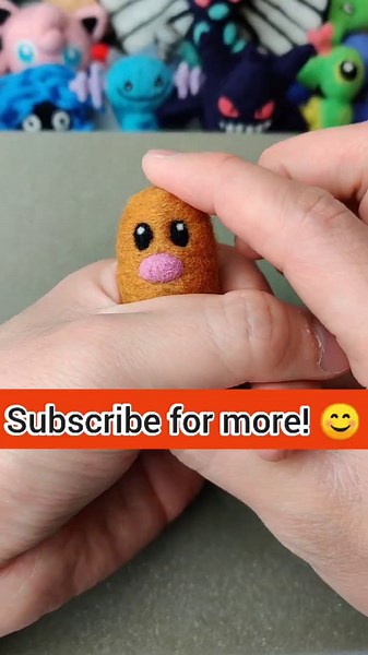Diglett 3D Wool Needlefelt Sculpture | Pokémon Art
