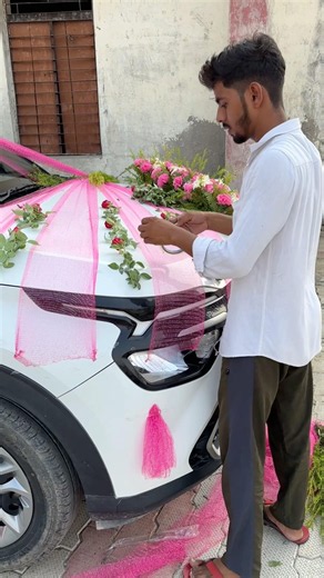 Car Decoration 🚗💐 | Beautiful Wedding Car Decoration 😍✨ | Full Setup ‪@rajuflowerdecor‬