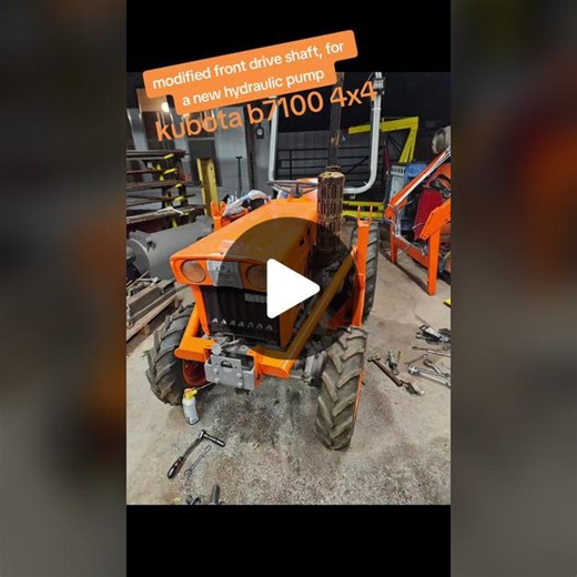 kubota b7100 4x4 modified the front pto shaft to use a lovejoy coupling for a new hydraulic pump