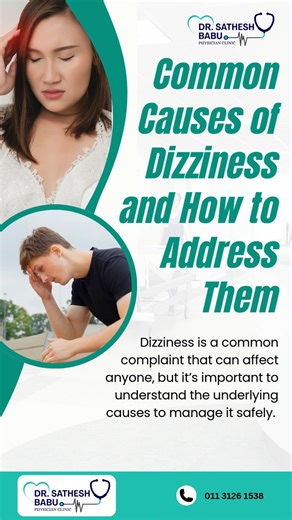 Common Causes of Dizziness and How to Address Them Dizziness may be caused by blood pressure changes, dehydration, inner ear problems, low blood sugar, or medication side effects, and should always be taken seriously. If symptoms persist or interfere with daily life, seek a proper evaluation for safe and effective management. Book an appointment with Dr. Sathesh Babu for a check-up and personalised advice. #BloodPressureCheck #KnowTheSigns #HealthMonitoring #MedicalEducation #DrSatheshBabu #Hosp