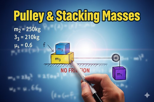 Top Block Sliding Problem | Maximum Hanging Mass Solution