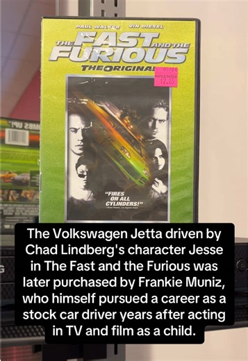 The Volkswagen Jetta driven by Chad Lindberg's character Jesse in The Fast and the Furious was later purchased by Frankie Muniz, who himself pursued a career as a stock car driver years after acting in TV and film as a child. #FastAndFurious #FrankieMuniz #StockCar #Nascar #FilmTok