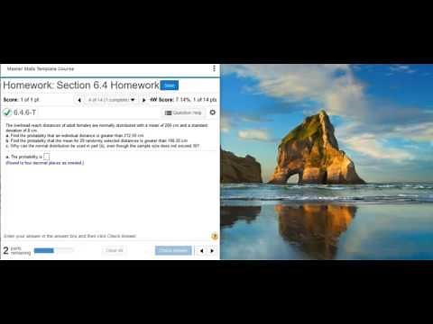 [6.4.6-T] Finding probabilities for different sample sizes using a nonstandard normal distribution