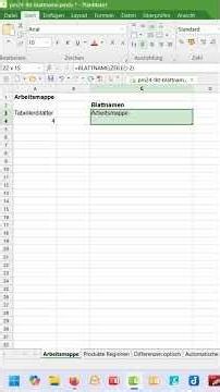 PlanMaker Tabellenblattzahl und deren Namen