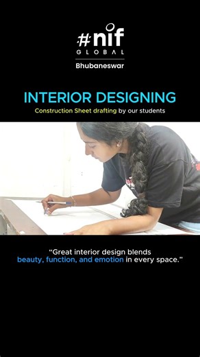 Interior Designing Construction Sheet Drafting by Students | Interior Design Course in Bhubaneswar