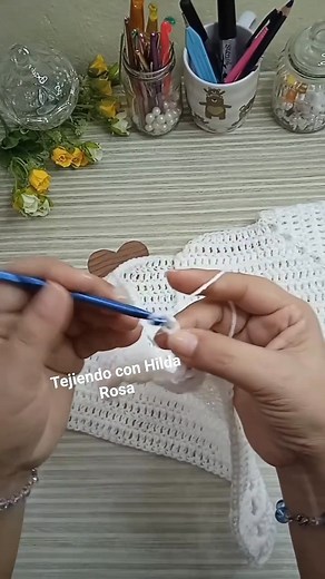 Tutorial Fácil para tejer crochet paso a paso para principiantes #tejiendoconhildarosa #crochetparaprincipiantes #crochetpattern #crochet #canesu | Tejiendo con Hilda Rosa -zurda tejiendo