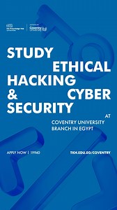 Protect data, defend systems, and secure networks. Join Coventry University Branch at The Knowledge Hub Universities in Egypt’s Ethical Hacking & Cyber-Security programme and help secure the virtual world. #StudyAtCoventry #CyberSecurity #TKH | The Knowledge Hub Universities | Facebook