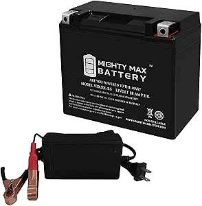 Mighty Max Battery YTX20L-BS Replaces Odyssey PC680 Drycell 51913 + 12V 4Amp Charger