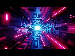 Cyberpunk neon tunnel loop 4K