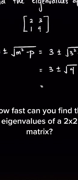 Calculating Fast Eigenvalues of 2x2 Matrices