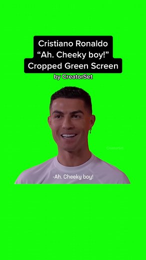 Cristiano Ronaldo Cheeky Boy Meme Template Green Screen