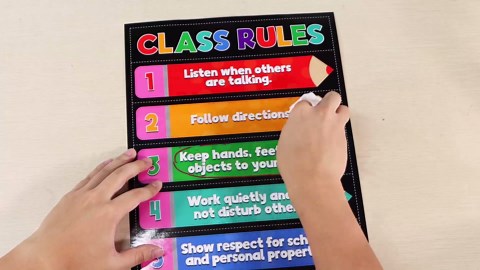 D4DREAM Classroom Rules Poster - 11.2''x16.5'' Colorful Classroom Educational Poster Teacher Must Haves for Classrooms Elementary Preschool Kindergarten Decorations Back to School Teacher Supplies