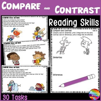 Compare and Contrast Reading Comprehension Task Cards