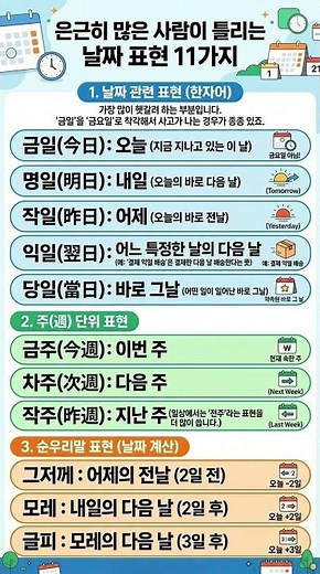 은근히 많은 사람이 틀리는 날짜 표현 11가지